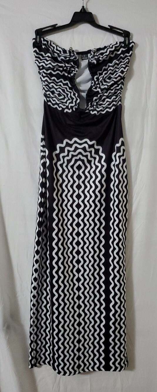 Fashion Nova Making Waves Wavy Print Strapless Maxi Dress Size S